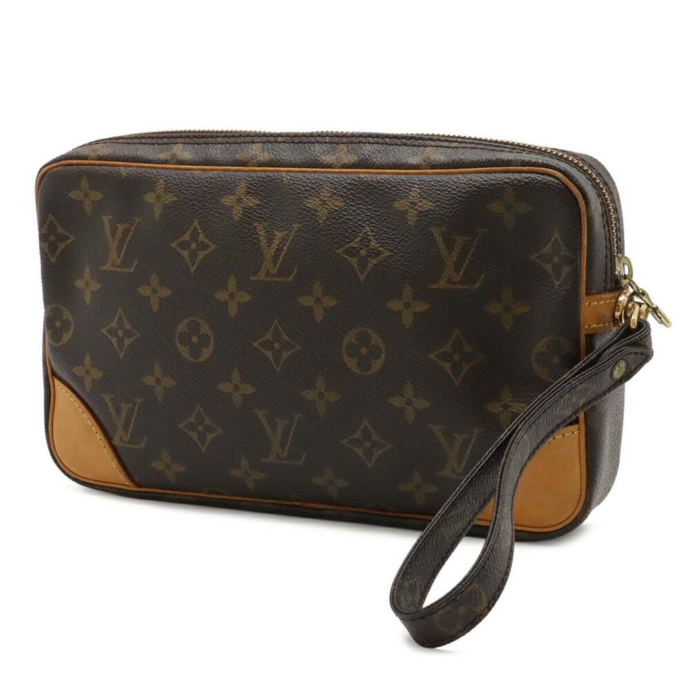 LOUIS VUITTON Authentic Brown Monogram Clutch Bag - Picture 3 of 9